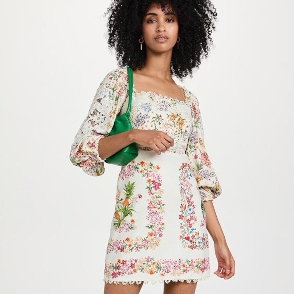 Farm Rio Delicate Forest Scarves Mini Dress Size XS NWT